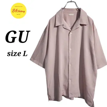 지유 GU 반팔 오픈 카라 셔츠 레이온 테로테로 남성용 L