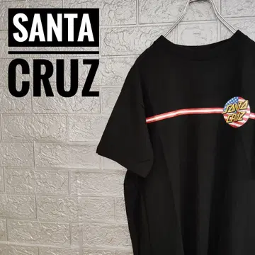 산타 크루즈 SANTACRUZ 미국 성조기 구제 의류 티셔츠 블랙 M