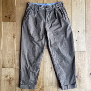 BEAMS PLUS 2 플리츠 치노 트라우저 카키 S