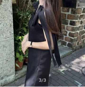 미사용 새상품 카라 carla 2way satin dress 리본 원피스