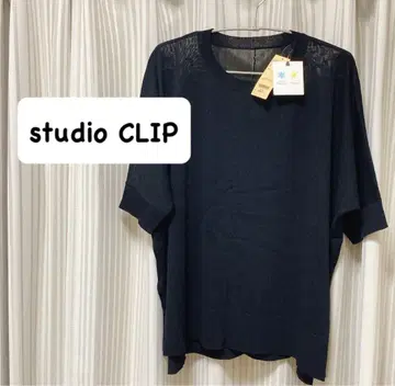 studioCLIP 14 게이지 크루넥 5부 소매 풀오버