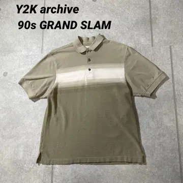 Y2K 아카이브 90년대 GRAND SLAM 반팔 피케 셔츠 카키 M