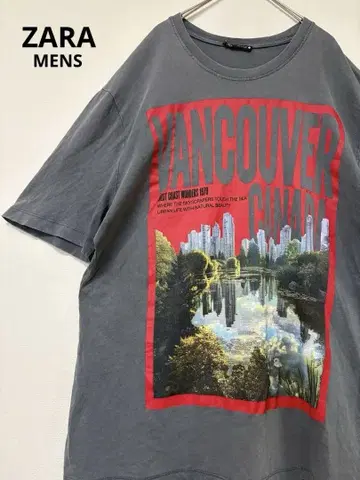 ZARA Vancouver 그래픽 티셔츠 오버 사이즈 그레이