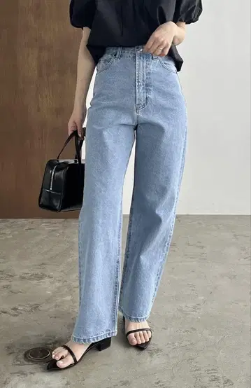 카프리 쉴레 마쥬 13oz 하이 웨스트 스트레이트 데님 라이트 블루 38