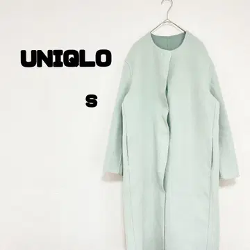 유니클로 롱 코트 S 사이즈 그린 계열 러블리 파스텔 그린 겨울