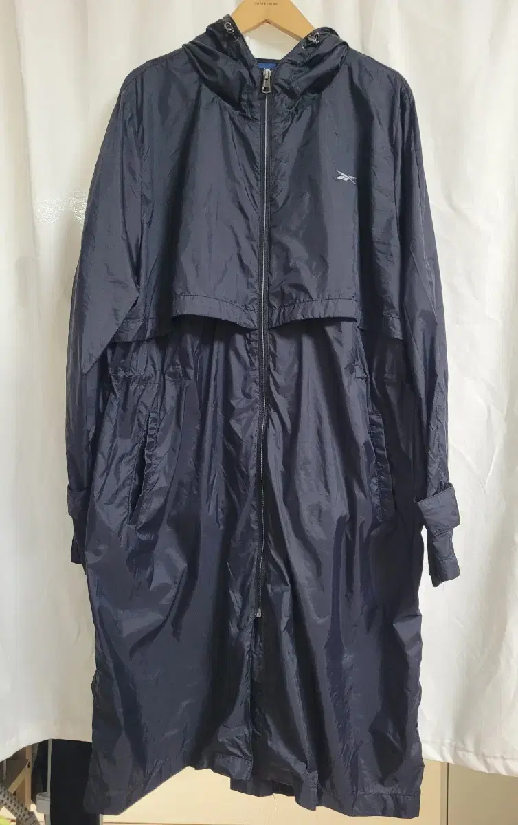 Reebok Windbreaker Long Field Jacket Raincoat L