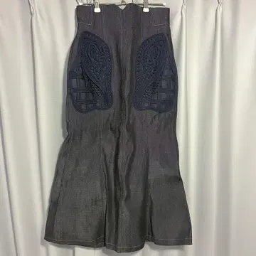 mame kurogouchi 코드 자수 데님 스커트