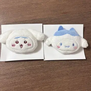 치이카와 산리오 콜라보 하치와레 시나몬 헤어 클립, 2개 세트