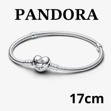 Pandora 팔찌 하트 스네이크 체인 17cm*.