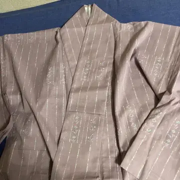 폴리에스테르 유카타 꽃무늬 연한 보라색