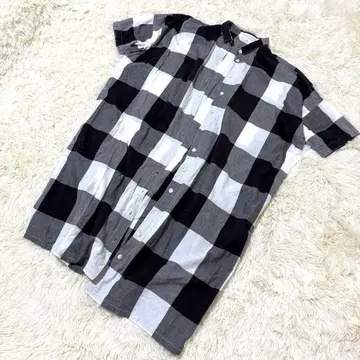 YACCO MARICARD 반팔 깅엄 체크 셔츠 루즈한 사이즈