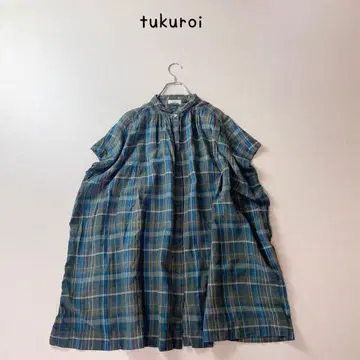 tukuroi sunvalley 린넨 혼방 치비 옷깃 튜닉 원피스
