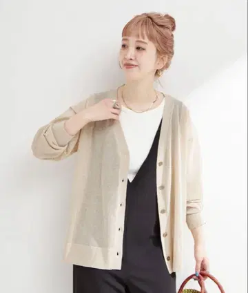 린넨 혼방 시어 가디건 B.C STOCK 베이 세 재고