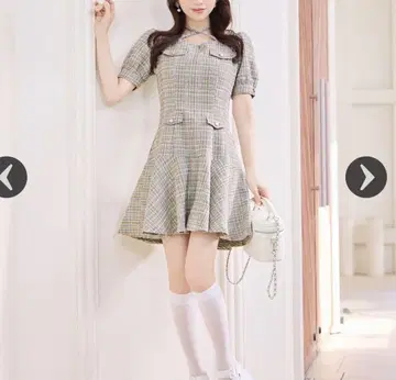 미셸 마카롱 트위드 플레어 원피스 michellMacaron