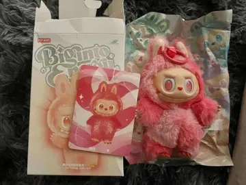 POP MART B'Ginto 핑크 봉제 인형 카드 포함