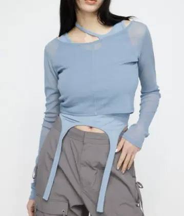LAGUA GEM SHEER 2PIECE 상의 라이트 블루