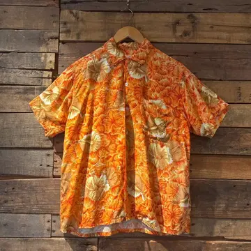 Vintage Hanalel 레이온 알로하 셔츠 남성용 여름