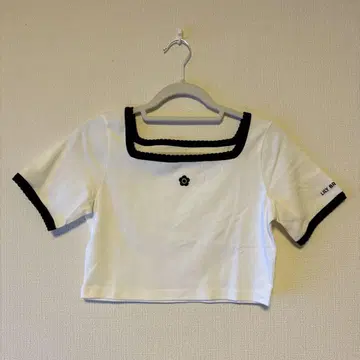 [LILY BROWN*MARY QUANT] 쉘 스티치 크롭 티셔츠