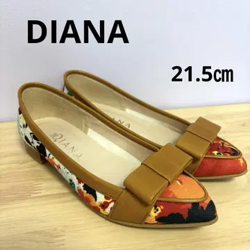 DIANA 플랫 슈즈 밝은 꽃무늬가 귀여운 여름에 딱 맞는 21.5