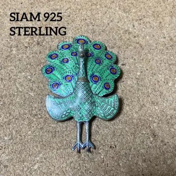 공작 피콕 스털링 실버 SIAM925 빈티지 브로치