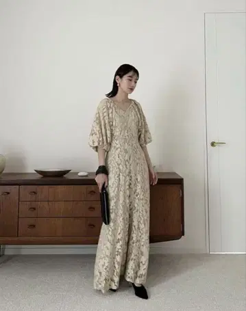 (완판템 샘플) CLANE 빈티지 레이스 퍼프 원피스
