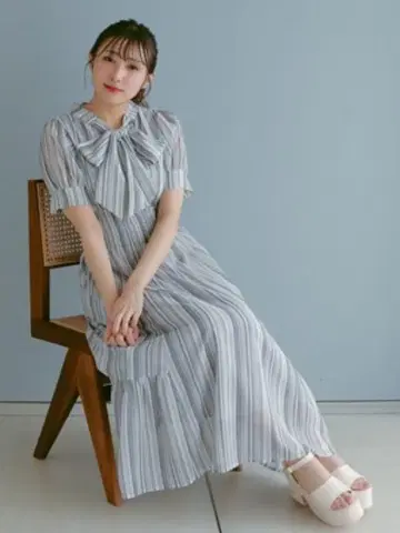 AnMILLE 안미르 셔링 리본 원피스