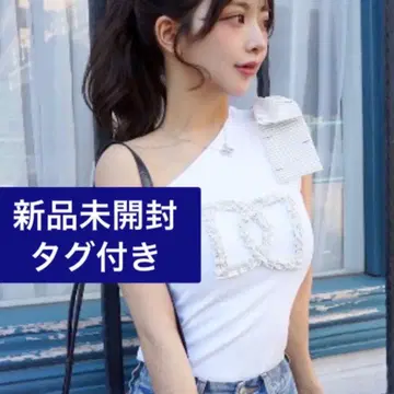 미개봉 새상품 darich 빅 리본 원숄더 상의 다리치 FREE