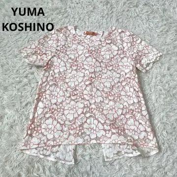 YUMA KOSHINO 유마 코시노 레이스 꽃무늬 반팔 블라우스