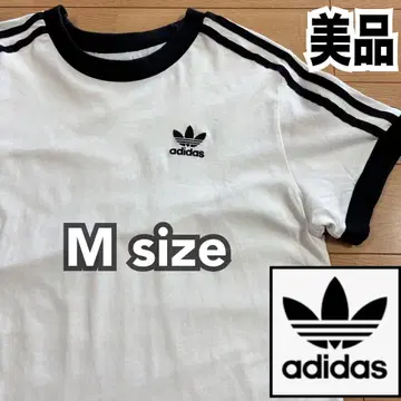 아디다스 아디컬러 클래식 쓰리 스트라이프 티셔츠 M 화이트