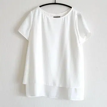 띠어리 럭스 HEAVY PEARL 반팔 블라우스 화이트 38
