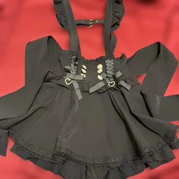 리즈리사 레이스업 서스펜더 포함 치마바지 블랙 미사용 지뢰계 블랙