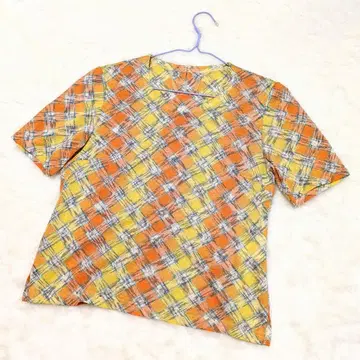 Leilian 레리안 체크 무늬 블라우스 9호