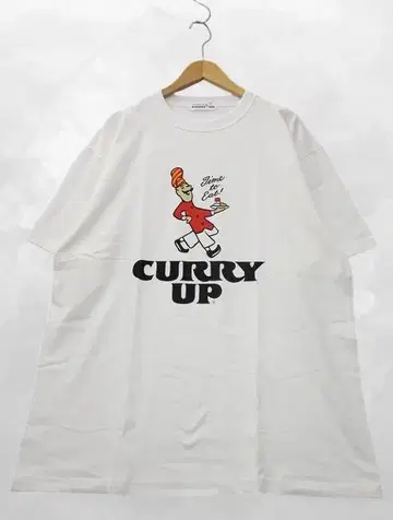 CURRY UP 카레 업 반팔 프린트 코튼 티셔츠 2XL