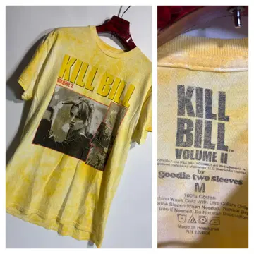 KILL BILL VOLUME2 킬 빌 유어 서먼 사진 무비 티셔츠 노랑