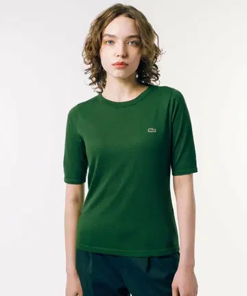 Lacoste 다크 그린 티셔츠 반소매 사이즈 34