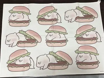 사이타무무 친구는 곰 패브릭 포스터 햄버거