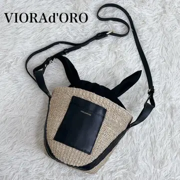 새상품급 VIORAd'ORO 비올라도로 숄더 바스켓백 블랙