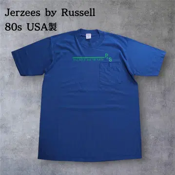 80s jerzees USA제 포켓 티셔츠 양면 프린트 레어 새상품급