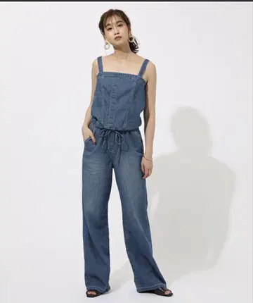 AZUL BY moussy 백 레이스업 오버롤