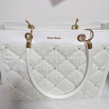 Rose Muse 로제 뮤즈 Quilting big tote 화이트