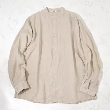 현재 빔즈 BEAMS 네오 루즈핏 노카라 린넨 셔츠 XL
