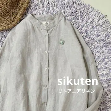 리투아니아산 sikuten 리투아니아 린넨  루즈한 와이드 블라우스