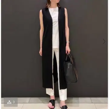 미사용 띠어리 럭스 롱베스트 블랙