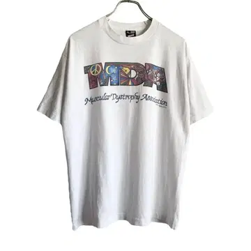 90s USA제 MDA 로고 프린트 티셔츠 사이키델릭 빈티지