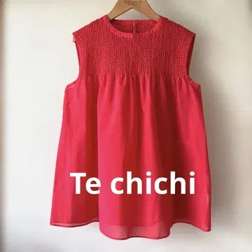 고품질 Te chichi/테치치/빨간색/스모크 디자인 슬리브리스 튜닉/F