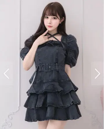 pium 티어드 프릴 미니 원피스