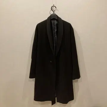 ikka 블랙 숄카라 롱 코트 XL