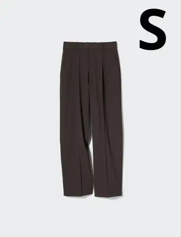 유니클로 턱 와이드 팬츠 다크 브라운 S UNIQLO