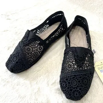 TOMS 톰스 신발 모로코 크로셰 여성용 슬립온 블랙