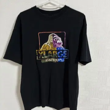 XLARGE 블랙 티셔츠 컬러풀 자수
